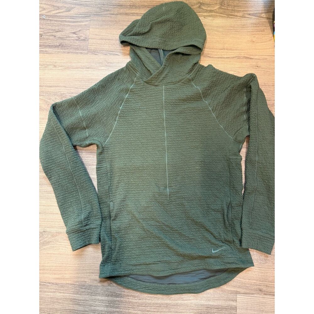 Nike Yoga Dri Fit Hoodie Mens Size Small Black Textured Pullover DV9875